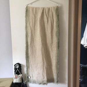 KEMI 100% Linen Scarf Cream + Green Ombre Dye